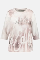 Sweatshirt, Metallic-Druck, Stehkragen, 3/4-Arm